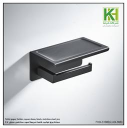 Show details for Toilet paper holder, square base, black, stainless steel 304 Picture of Toilet paper holder, square base, black, stainless steel 304